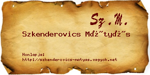 Szkenderovics Mátyás névjegykártya